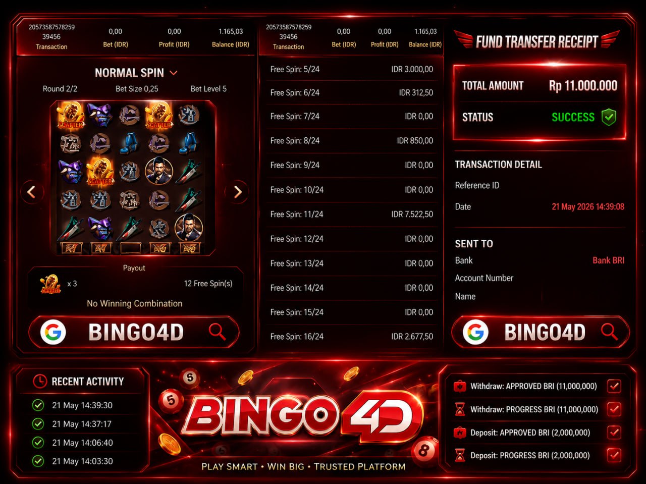 SELAMAT KEPADA MEMBER BINGO4D
DEPOSIT : RP 𝟮.𝟬𝟬𝟬.𝟬𝟬𝟬
WITHDRAW : RP 𝟭𝟭.𝟬𝟬𝟬.𝟬𝟬𝟬
LI