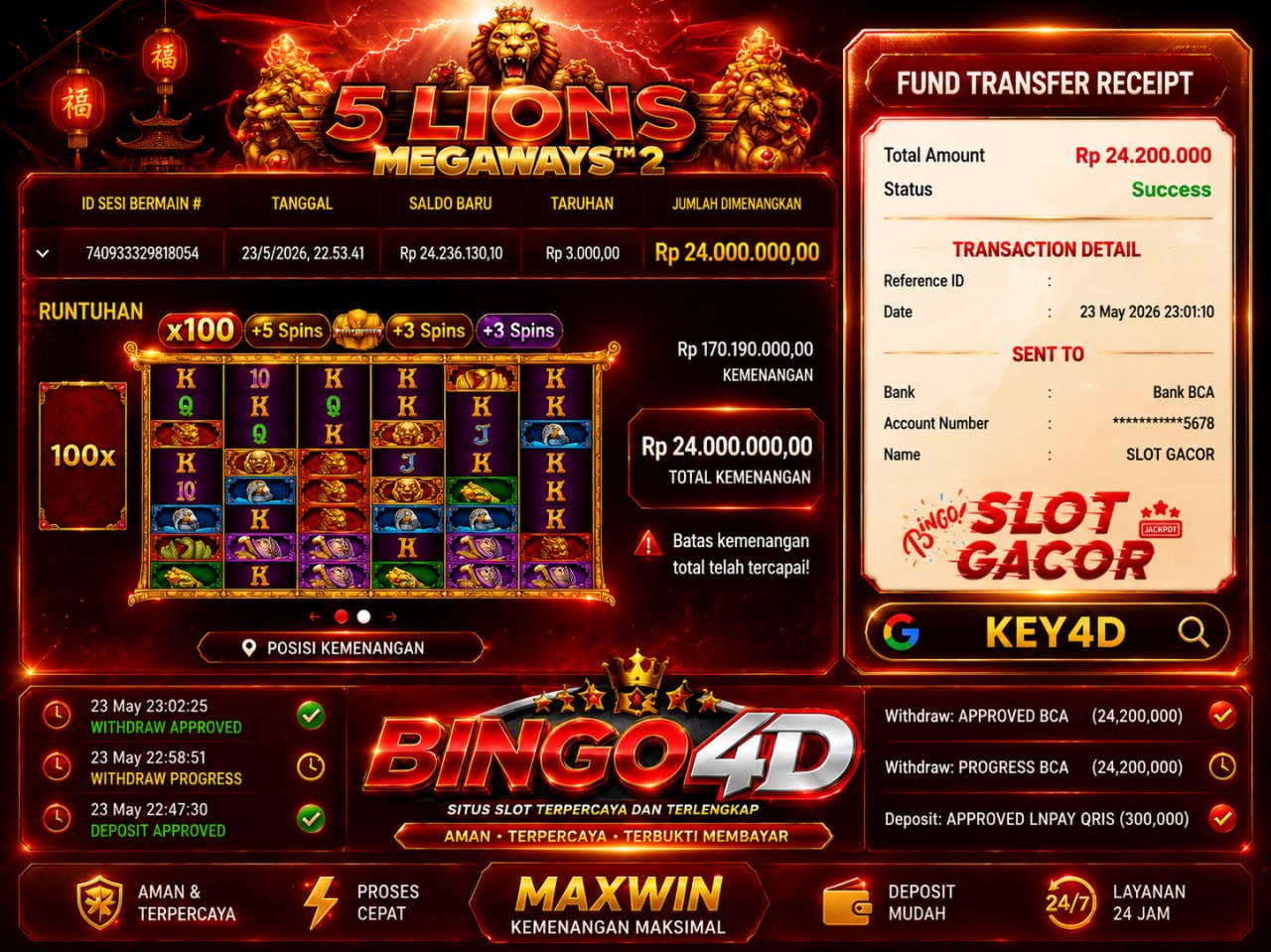 FREESPIN MAXWIN MEMBER BINGO4D
DEPOSIT : RP 𝟯𝟬𝟬.𝟬𝟬𝟬
WITHDRAW : RP 𝟮𝟰.𝟮𝟬𝟬.𝟬𝟬𝟬
LIN