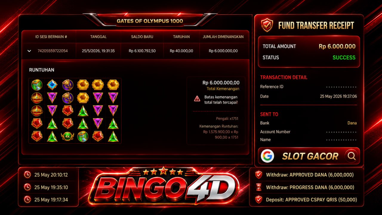 SELAMAT KEPADA MEMBER BINGO𝟰D
DEPOSIT : RP 𝟱𝟬.𝟬𝟬𝟬
WITHDRAW : RP 𝟲.𝟬𝟬𝟬.𝟬𝟬𝟬
LINK D
