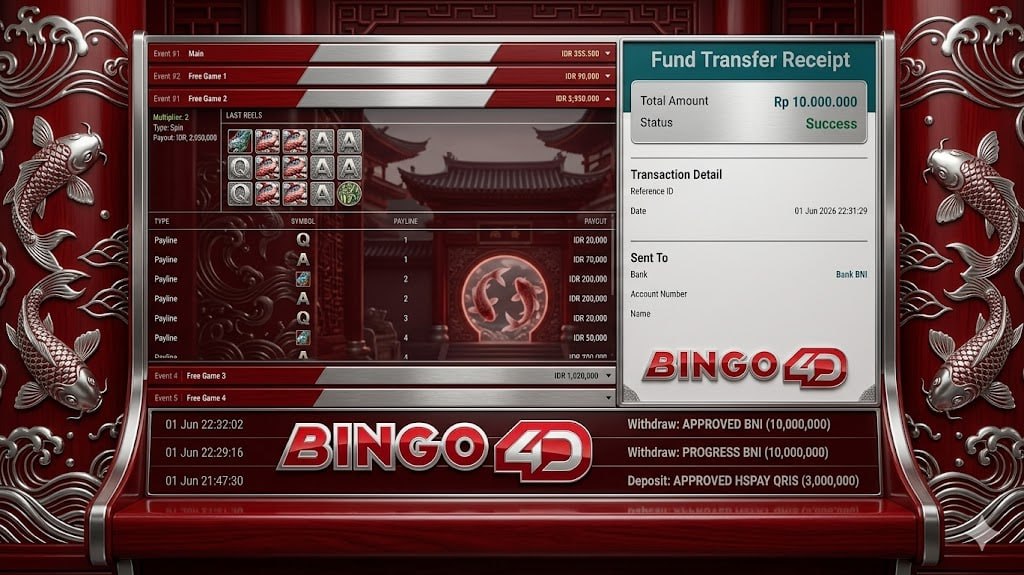 SELAMAT KEPADA MEMBER BINGO4D
DEPOSIT : RP 3.000.000
WITHDRAW : RP 10.000.000
LI