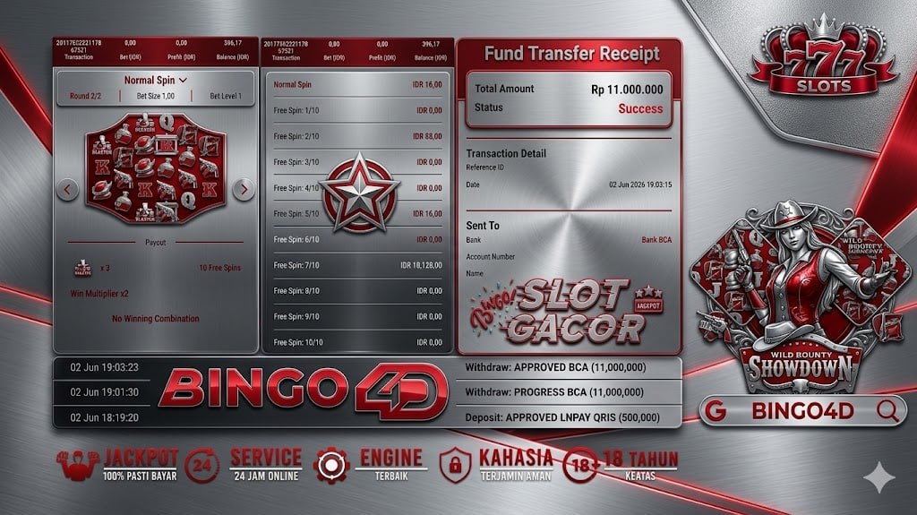 SELAMAT KEPADA MEMBER BINGO4D
DEPOSIT : RP 500.000
WITHDRAW : RP 11.000.000
LINK