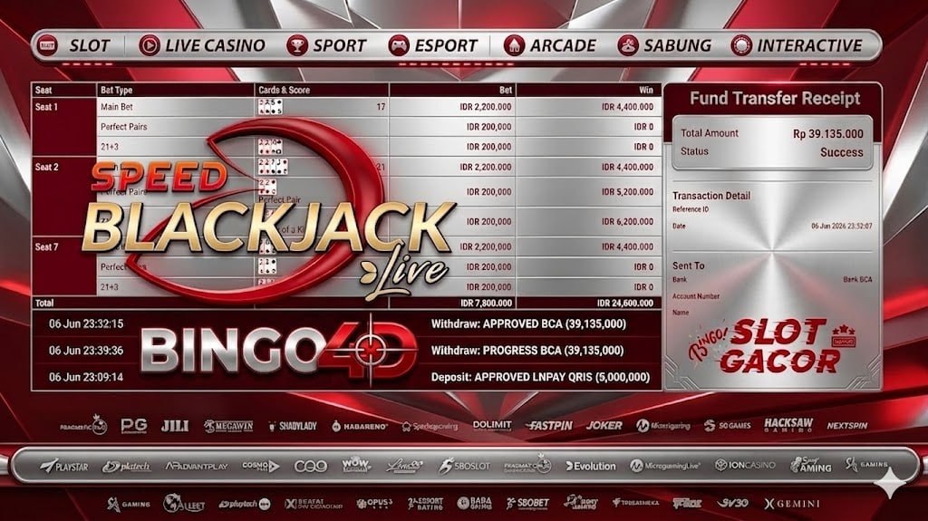SELAMAT KEPADA MEMBER BINGO4D
DEPOSIT : RP 5.000.000
WITHDRAW : RP 39.135.000
LI