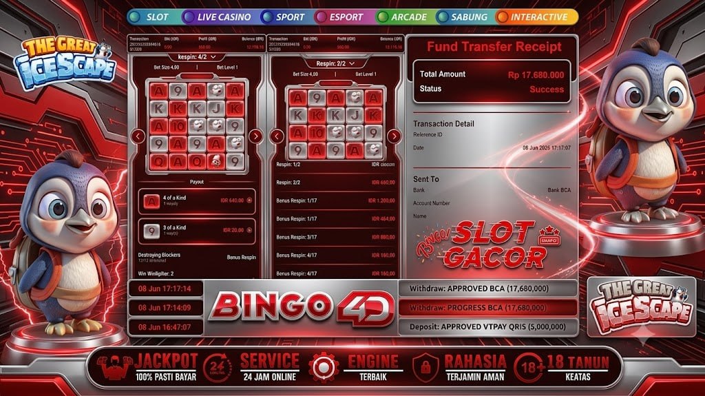 SELAMAT KEPADA MEMBER BINGO4D
DEPOSIT : RP 5.000.000
WITHDRAW : RP 17.680.000
LI