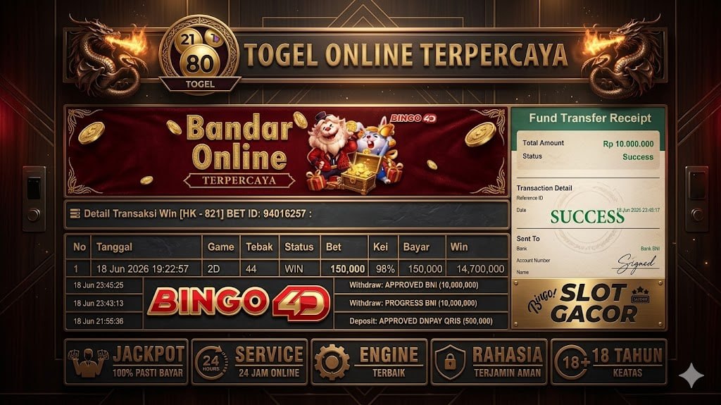 🔥 SELAMAT KEPADA MEMBER BINGO4D 🔥
DEPOSIT : RP 500.000
WITHDRAW : RP 10.000.000

