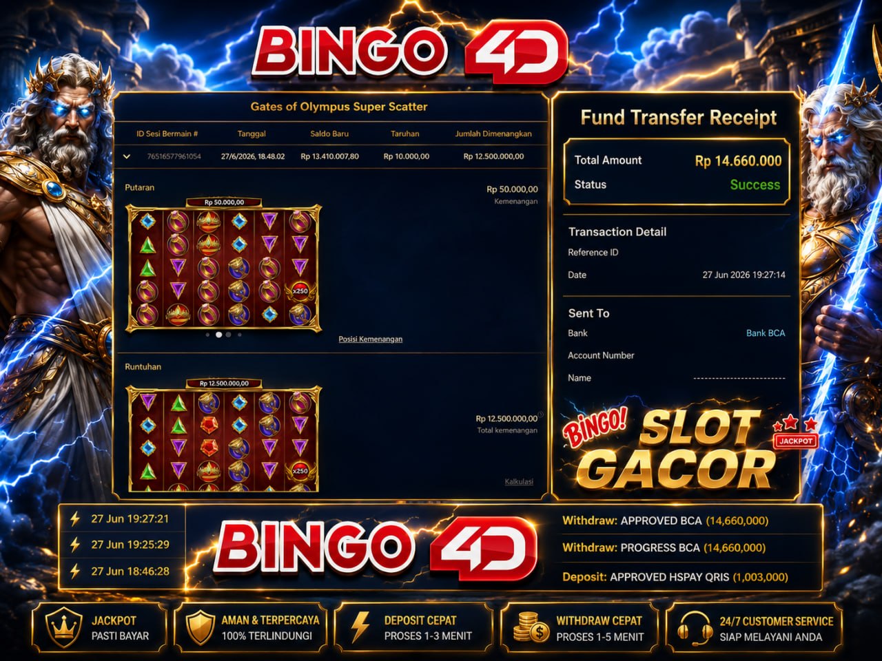 SELAMAT KEPADA MEMBER BINGO4D
DEPOSIT : RP 1.003.000
WITHDRAW : RP 14.660.000
LI