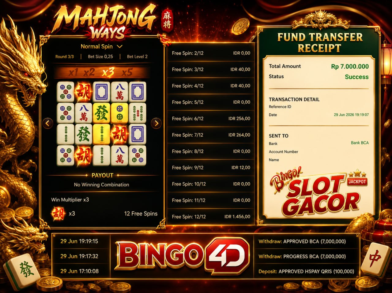 SELAMAT KEPADA MEMBER BINGO4D
DEPOSIT : RP 100.000
WITHDRAW : RP 7.000.000
LINK 
