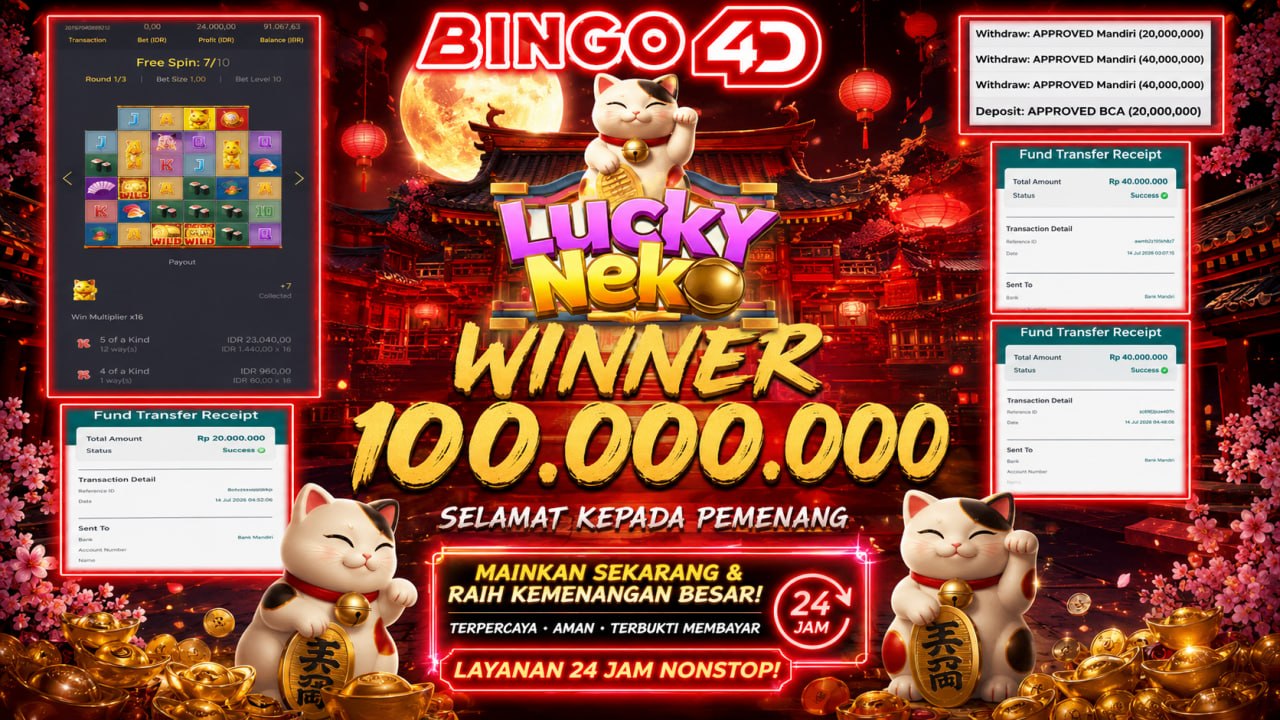 MENYALAH BINGO4D 🔥🔥🔥🔥
DEPOSIT : RP 20,000,000
WITHDRAW : RP 100,000,000
LINK DAF