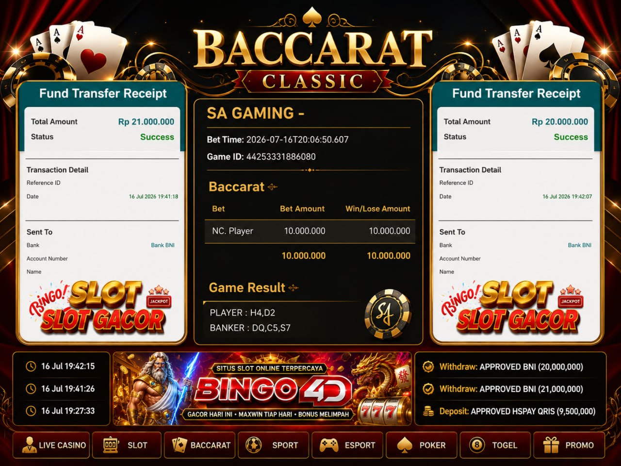 🔥 GACOR BINGO4D 🔥
DEPOSIT : RP 9.500.000
WITHDRAW : RP 41.000.000
LINK DAFTAR: h