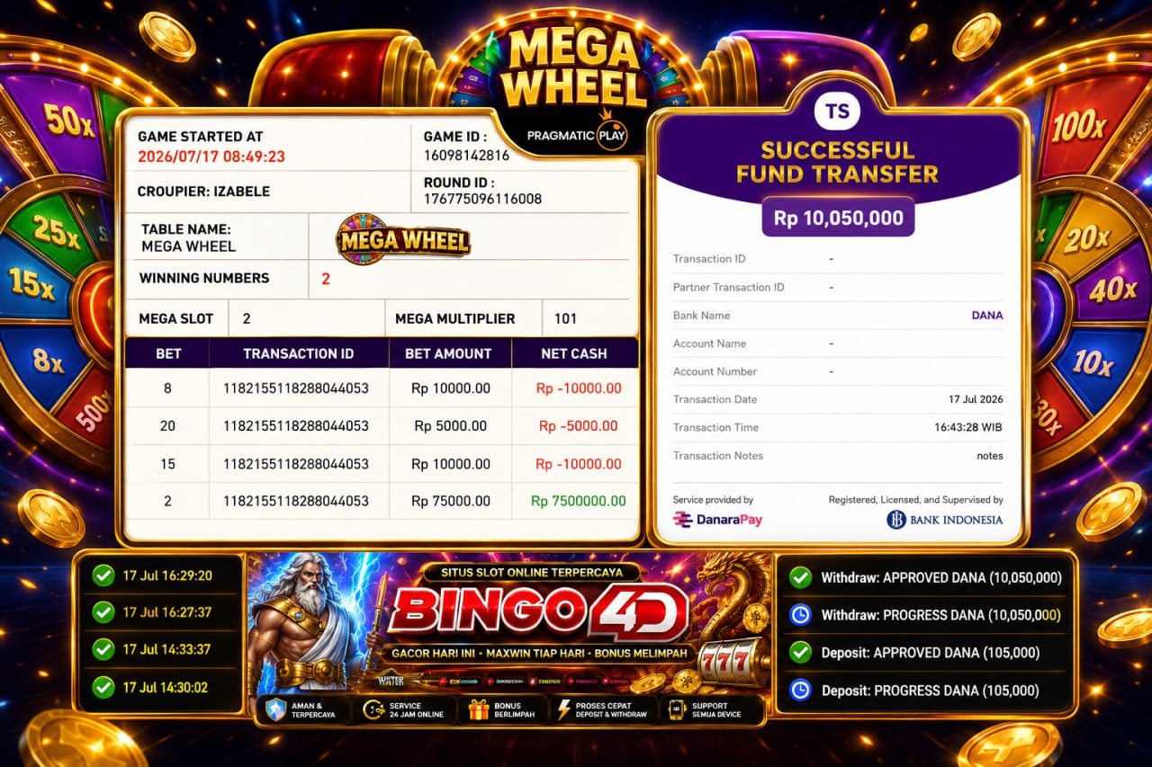 🔥 GACOR BINGO4D 🔥
DEPOSIT : RP 105.000
WITHDRAW : RP 10.050.000
LINK DAFTAR: htt