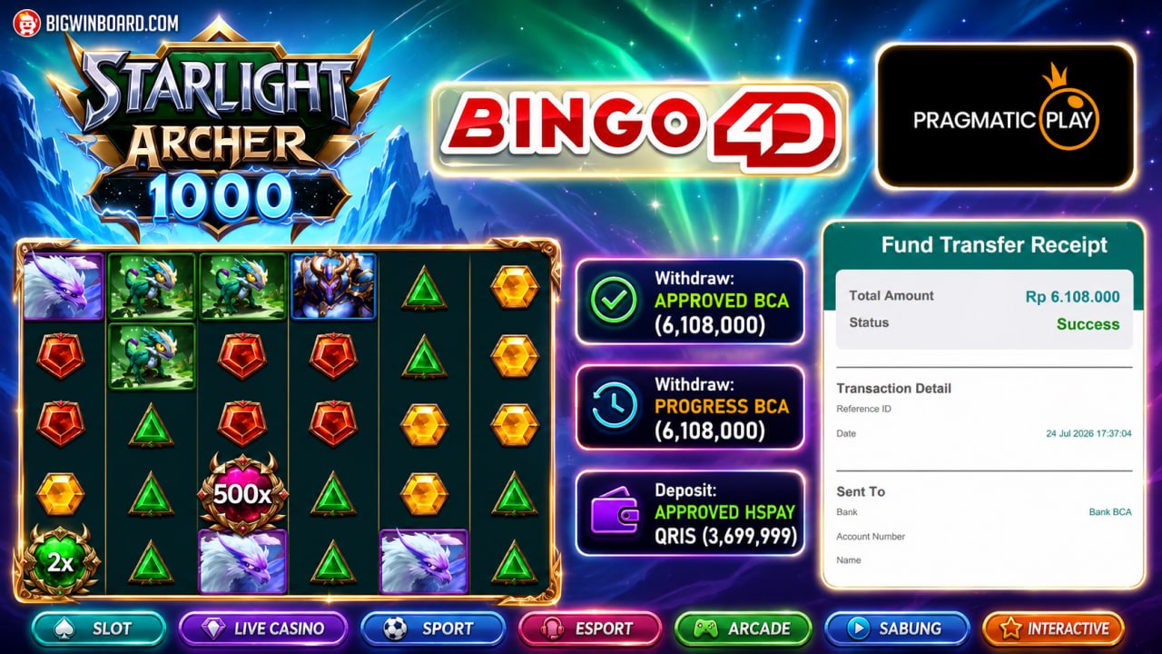 🔥 GACOR BINGO4D 🔥
DEPOSIT : RP 3.699.999
WITHDRAW : RP 6.108.000
LINK DAFTAR: ht