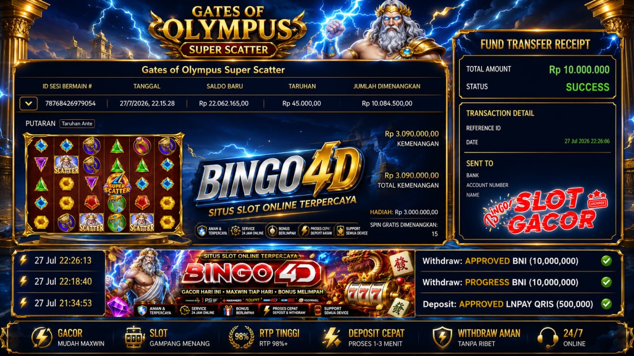 🔥 GACOR BINGO4D 🔥
DEPOSIT : RP 500.000
WITHDRAW : RP 10.000.000
LINK DAFTAR: htt