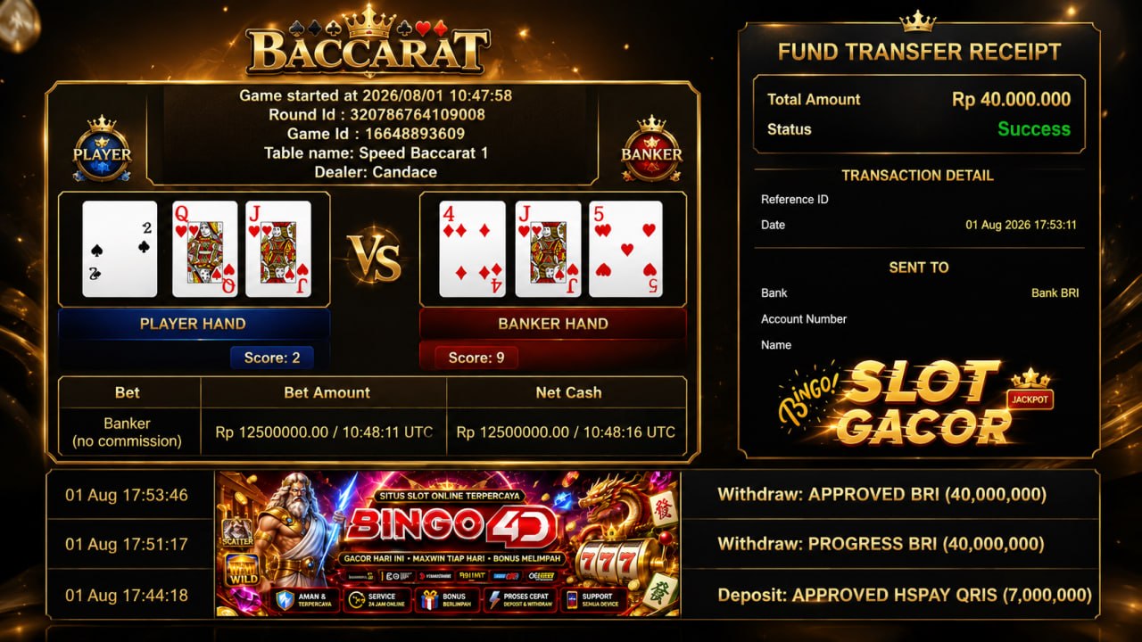 🔥 GACOR BINGO4D 🔥
DEPOSIT : RP 7.000.000
WITHDRAW : RP 40.000.000
LINK DAFTAR: h