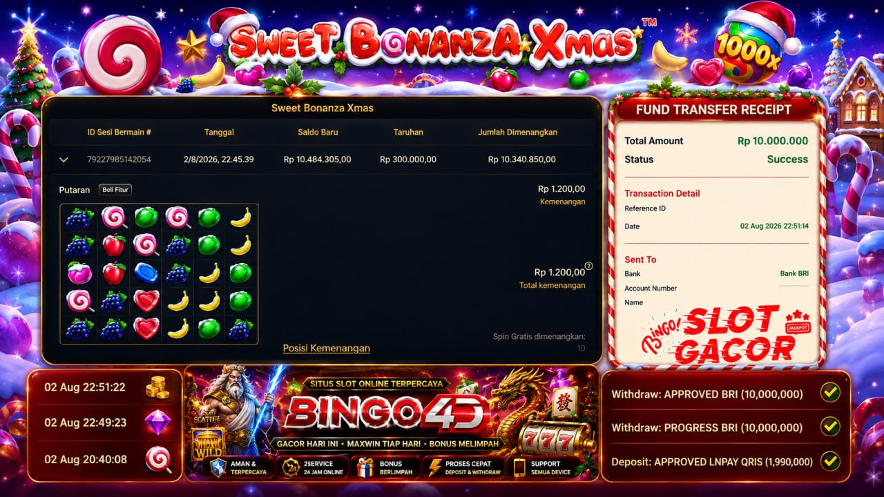 🔥 GACOR BINGO4D 🔥
DEPOSIT : RP 1.990.000
WITHDRAW : RP 10.000.000
LINK DAFTAR: h