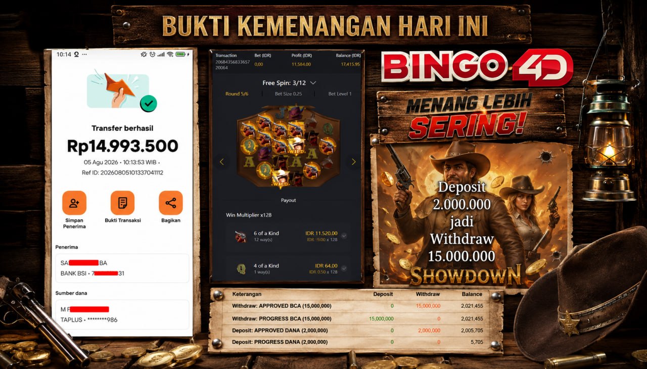 🔥 GACOR BINGO4D 🔥
DEPOSIT : RP 2.000.000
WITHDRAW : RP 15.000.000
LINK DAFTAR: h