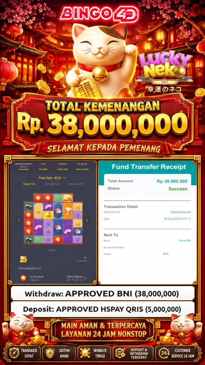 MENYALAH BINGO4D 🔥🔥🔥
DEPOSIT : RP 5,000,000
WITHDRAW : RP 38,000,000
LINK DAFTAR