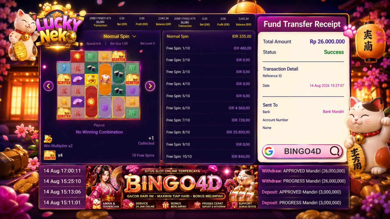 🔥 GACOR BINGO4D 🔥
DEPOSIT : RP 3.000.000
WITHDRAW : RP 26.000.000
LINK DAFTAR: h