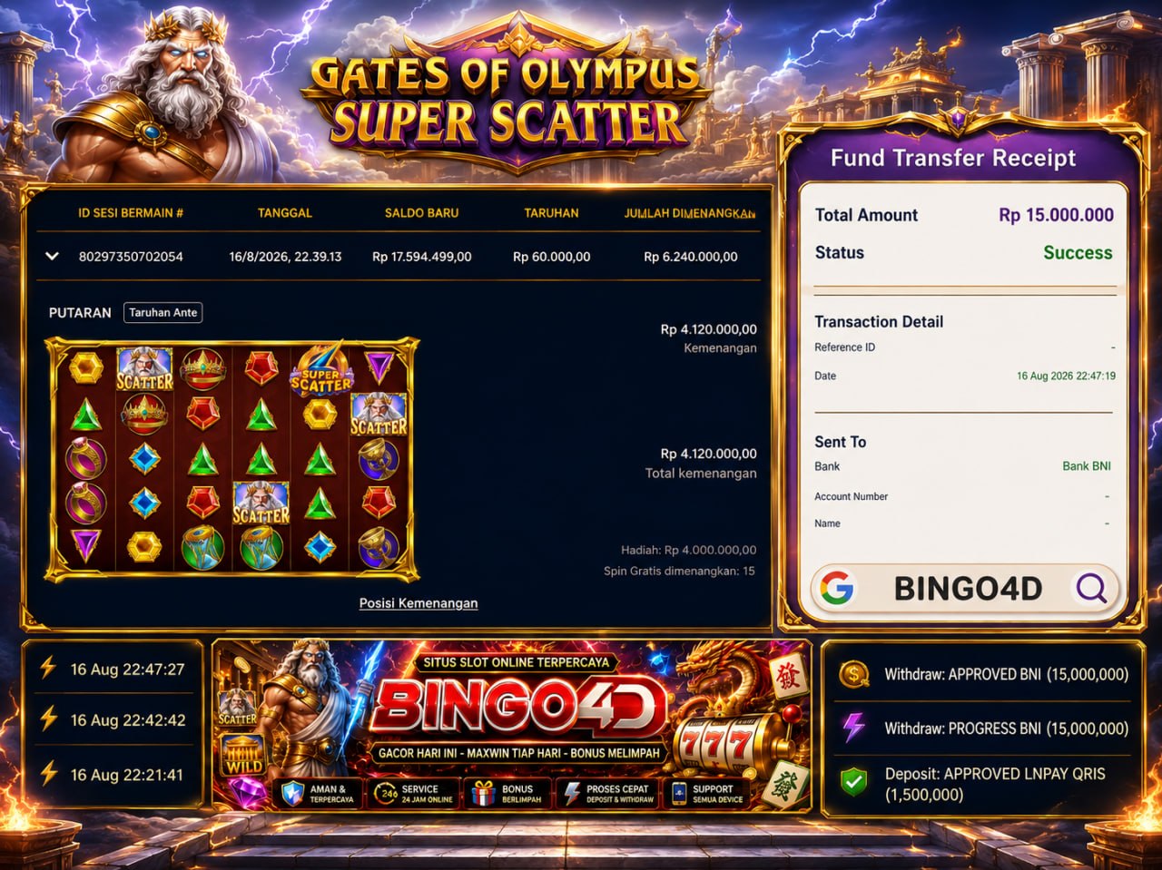 🔥 GACOR BINGO4D 🔥
DEPOSIT : RP 1.500.000
WITHDRAW : RP 15.000.000
LINK DAFTAR: h