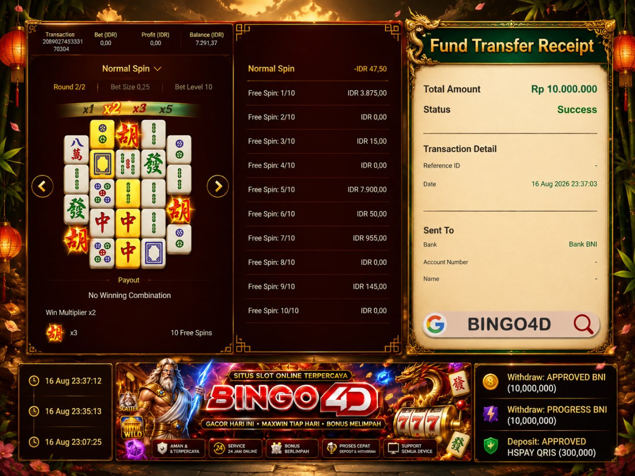 🔥 GACOR BINGO4D 🔥
DEPOSIT : RP 300.000
WITHDRAW : RP 10.000.000
LINK DAFTAR: htt