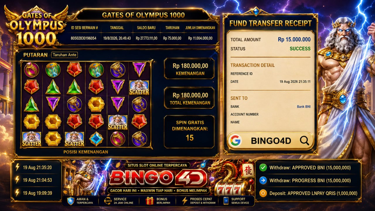 🔥 ZEUS1000 GACOR BINGO4D 🔥
DEPOSIT : RP 1.000.000
WITHDRAW : RP 15.000.000
LINK 