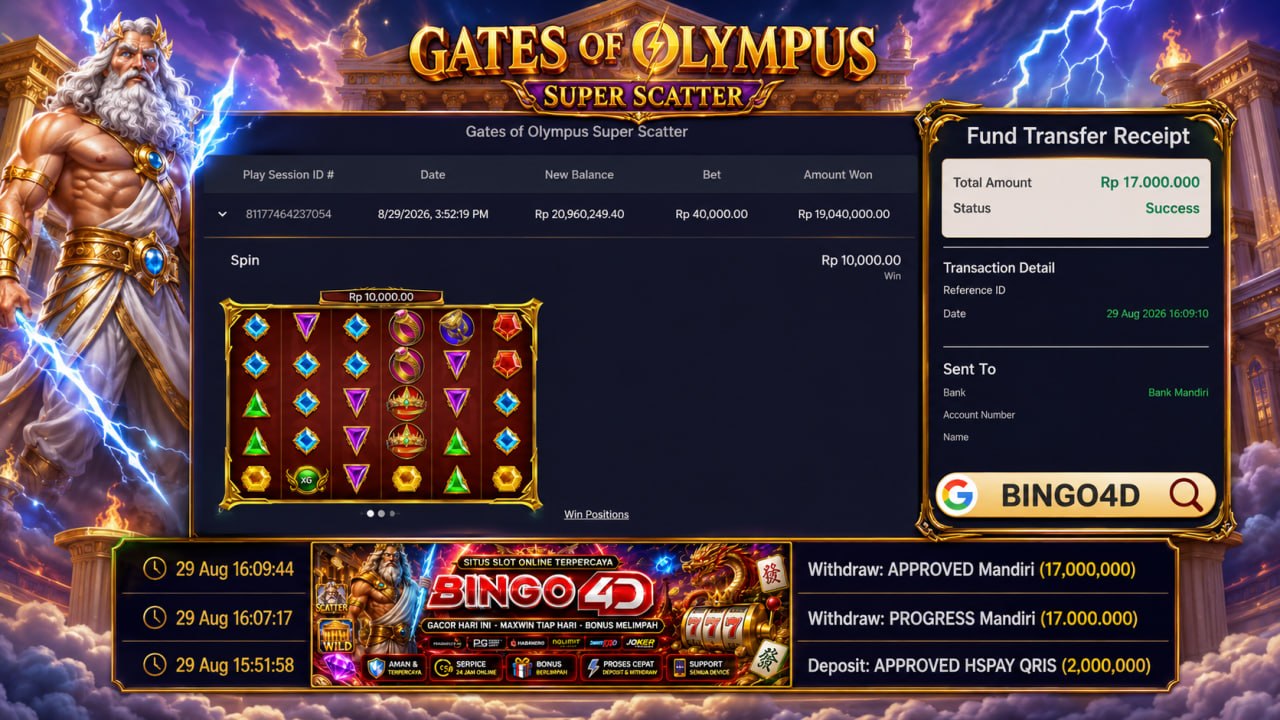 🔥 GACOR BINGO4D 🔥
DEPOSIT : RP 2.000.000
WITHDRAW : RP 17.000.000
LINK DAFTAR: h
